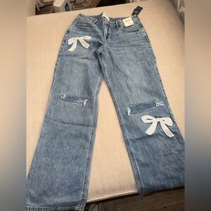 Abercrombie Kids Light Blue Jeans with Bow Details